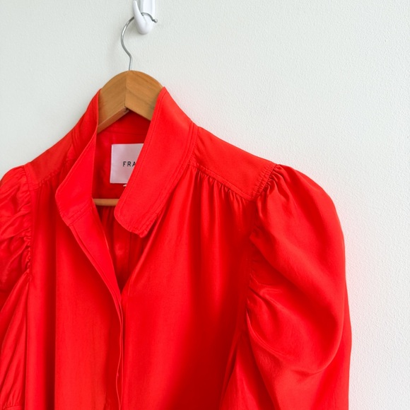 FRAME • Gillian Blouse in Red Orange - Picture 5 of 16